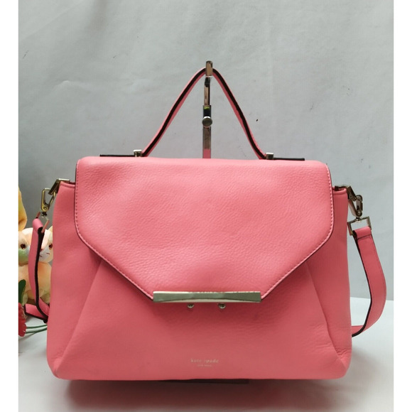 Kate Spade New York Pink Leather Top Handle Satchel Crossbody Bag - Picture 1 of 16